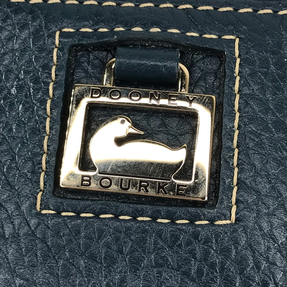 Dooney & Bourke Navy Blue Small Pebbled Grain Leather Zip Around Wallet - Picture 2 of 9